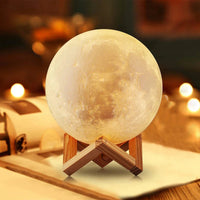 D5 Starry Moon Lamp 8Cm - LED Night Light with Stand, Perfect for Bedroom Decor and Gifts thumbnail 6