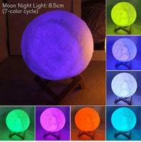D5 Starry Moon Lamp 8Cm - LED Night Light with Stand, Perfect for Bedroom Decor and Gifts thumbnail 1