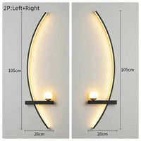 Modern LED Wall Lamp – Minimalist Art Design for Bedroom, Living Room, and Bathroom, Gold/Black thumbnail 8