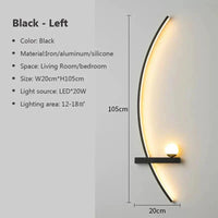 Modern LED Wall Lamp – Minimalist Art Design for Bedroom, Living Room, and Bathroom, Gold/Black thumbnail 1