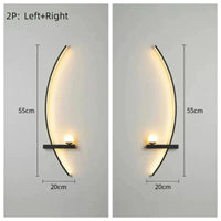 Modern LED Wall Lamp – Minimalist Art Design for Bedroom, Living Room, and Bathroom, Gold/Black thumbnail 11