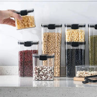 Multipurpose Food Storage Containers Set - Clear Jars with Lids for Cereal, Candy, and Dry Goods thumbnail 5