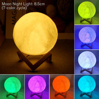D5 Starry Moon Lamp 8Cm - LED Night Light with Stand, Perfect for Bedroom Decor and Gifts thumbnail 3