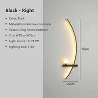 Modern LED Wall Lamp – Minimalist Art Design for Bedroom, Living Room, and Bathroom, Gold/Black thumbnail 12