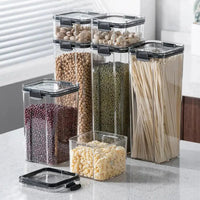 Multipurpose Food Storage Containers Set - Clear Jars with Lids for Cereal, Candy, and Dry Goods thumbnail 2