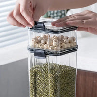 Multipurpose Food Storage Containers Set - Clear Jars with Lids for Cereal, Candy, and Dry Goods thumbnail 7