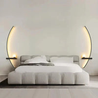 Modern LED Wall Lamp – Minimalist Art Design for Bedroom, Living Room, and Bathroom, Gold/Black thumbnail 2
