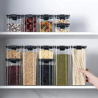 Multipurpose Food Storage Containers Set - Clear Jars with Lids for Cereal, Candy, and Dry Goods thumbnail 6